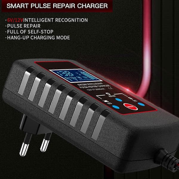 6V och 12V Smart Helautomatisk Batteriladdare Underhållsladdare, Underhållsladdning