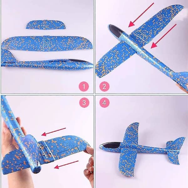 4-pack flygplansleksaker, 48 cm skumglidflygplan, manuell kastning, roligt flygplan