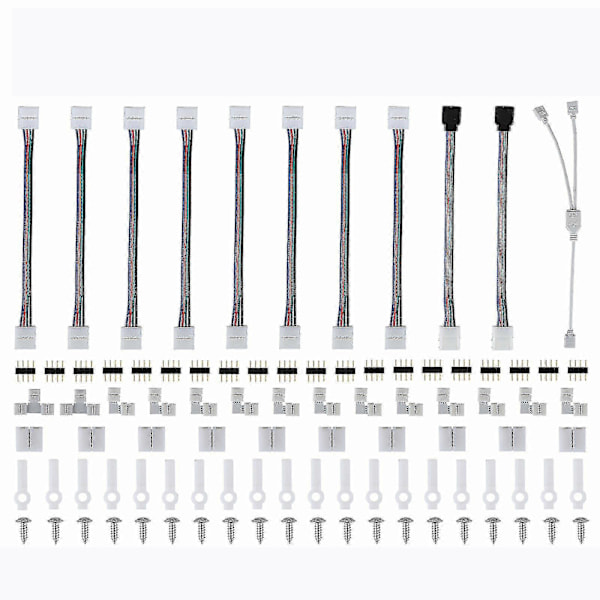 LED Strip RGB Forlengelseskabel Ledning Adapter Klips Koblingssett For 5050 10mm 4pin