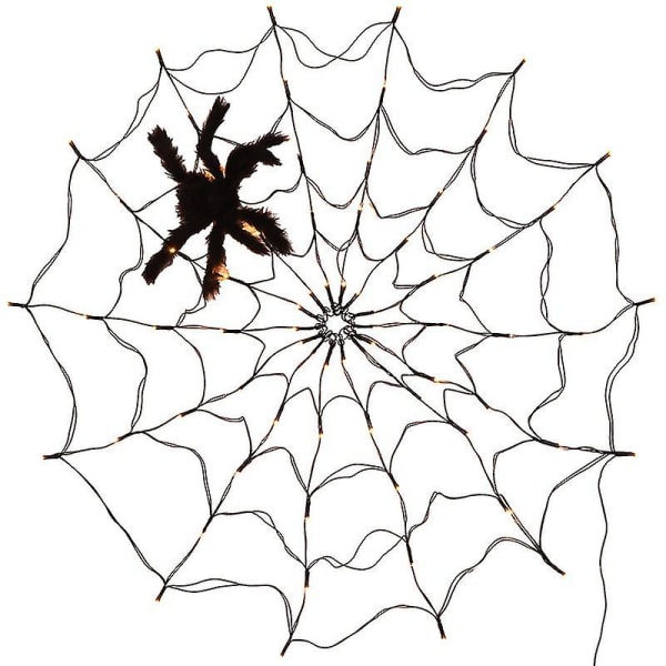 Halloween dekoration Led Spider Web ljus inomhus och utomhus atmosfär arrangemang Fjärrkontroll ljus Purple