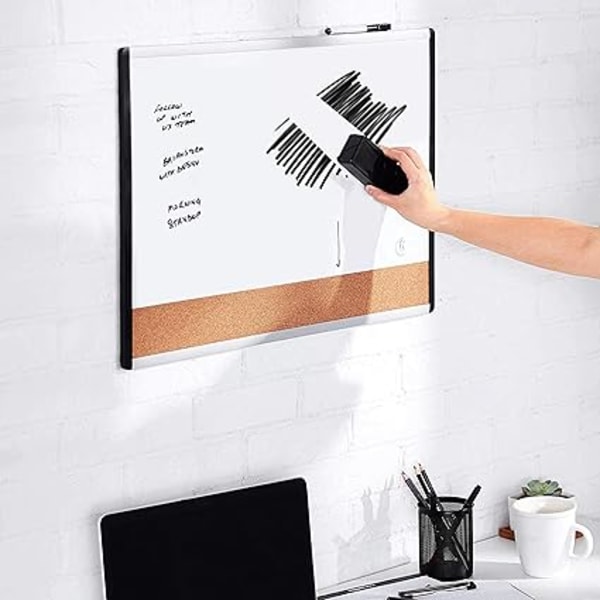 Rektangulær Melamin Whiteboard Viskelæder, 4-pak, Sort