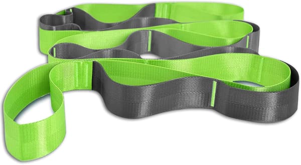 Yogastrop til udstrækning, træningselastik til fysioterapi med øvelseshæfte og bæretaske, ikke-elastisk multi-loop