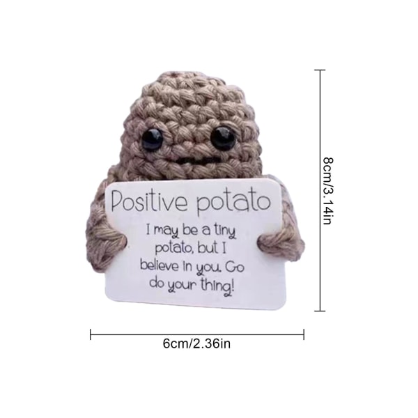 Positiv potatis stickning potatis inspirerad leksak små dockor Roliga julklappar Gray B