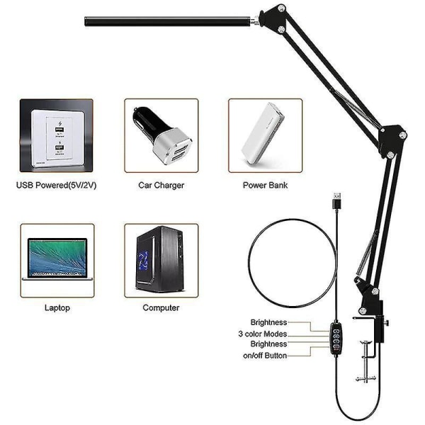 Skrivebordslampe Med ,led Svingarmsbord , Bloc Dæmpbar Artect , justerbar 3