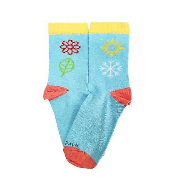 Winter Blossom barnstrumpor (3-7 år) - Denim eller ljusblå Multicolor Small (Age 3-5) / Denim