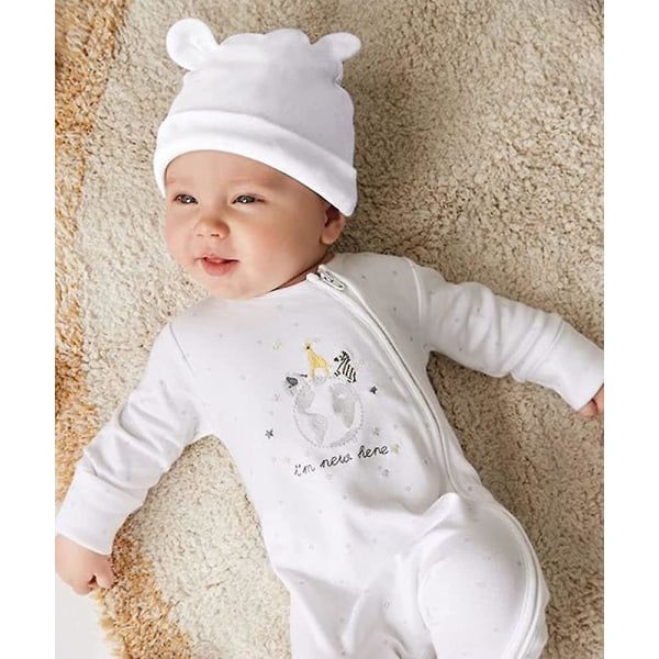 nyfödd baby hatt handskar set white suit