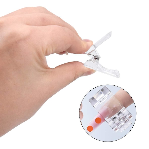 10 Nagelklämmor för Tippar, Polygel Nagelklämmor för Tippar, Polygel Tippklämmor, Transparenta