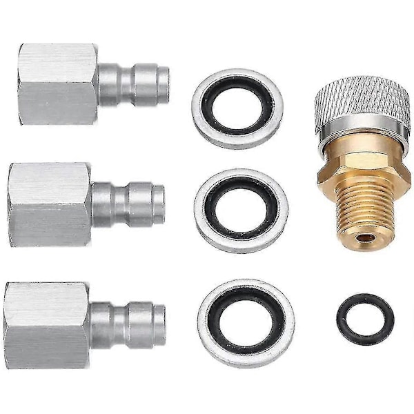 1/8 BSP Hurtigkobling Tilkoblinger Ladeadaptersett, Rustfritt Stål PCP Luftlading Hurtigkobling Adapter
