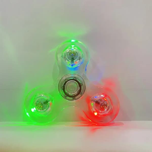 Crystal Luminous LED Lys Spinner Håndspinner, Gløder i Mørket EDC Leke, Kinetisk Gyroskop For Barn