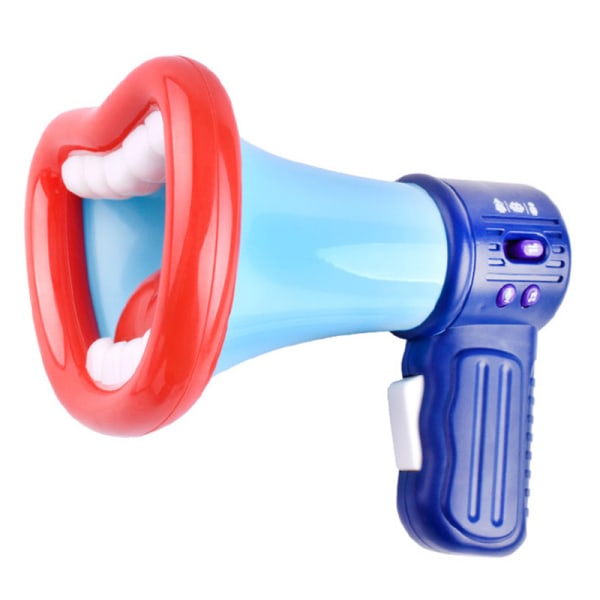 JFJC Röstväxlingshorn Leksak för barn Munformad Röstväxlingshorn med multi knappar med halkskyddshandtag Lanyard Blå Standard