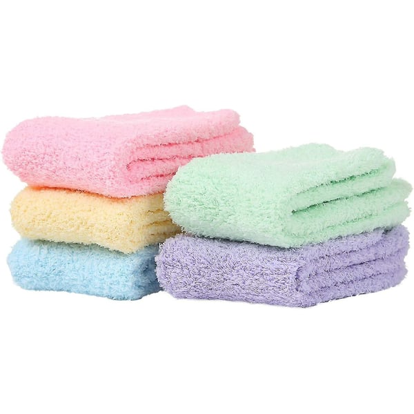 Par Kvinder Varm Super Blød Plys Hjemmesko Sok Vinter Fluffy Microfiber Crew Sokker Afslappet Hjem Sove Fuzzy Hyggesok