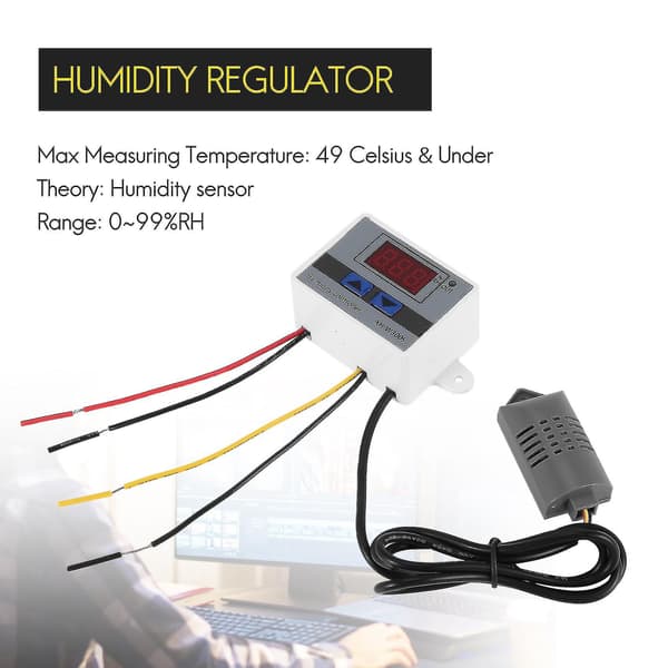 Digital Fuktighetskontroller 220V Hygrometer Fuktighetskontrollbryter 0~99%RH hygrostat med Fuktighetssensor