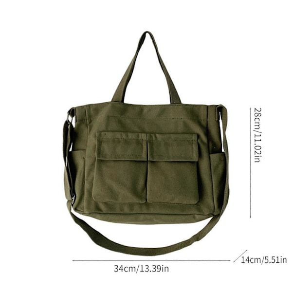 Mångsidig Crossbody Väska Handväska Tote Axelväska för Flickor Kvinnor Messenger Väska Skolväska Canvasväska Justerbar Rem Beige Beige