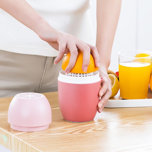 Juicer Squeezer Hand Juicer med sil og beholder pink