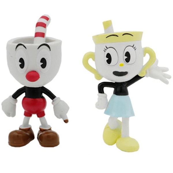 6 kpl/setti Pääpeli Pää Mugman Minä Figuuri Pöytäkakun Koristelu