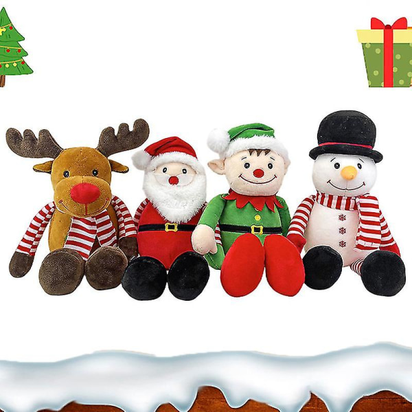 40 cm julsnögubbe plyschleksaker jultomten snögubbe Älg Elf gosedjur docka för barn födelsedags julklapp Snowman