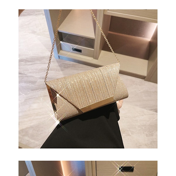Glitter Clutch Tasker til Kvinder Aften Tasker Clutches Flap Kuvert Håndtasker Stor Bryllupsfest Prom Taske