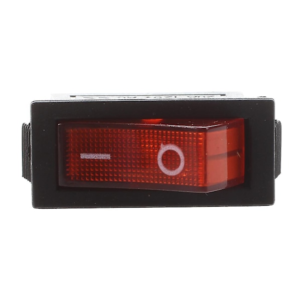 AC 16A/250V 20A/125V Rødt Lys Belyst On Off SPST Båd Rocker Switch x 5 Stk