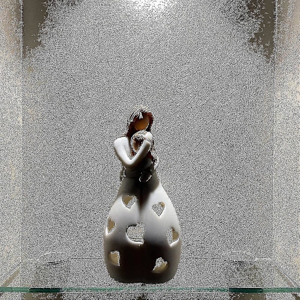 Klemmer Mor & Datter Figurer Med LED Lys Skulpturert Lysestake