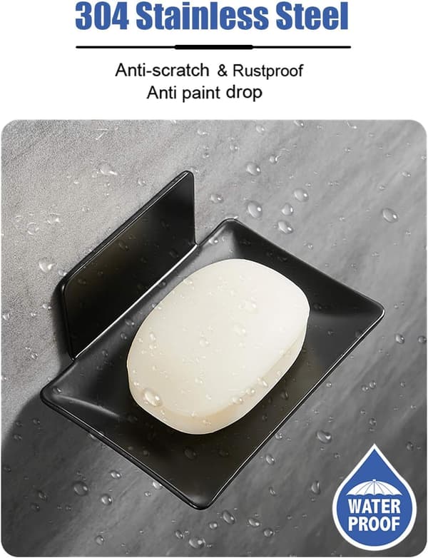 Wall-mounted soap dish, self-adhesive stainless steel soap dish