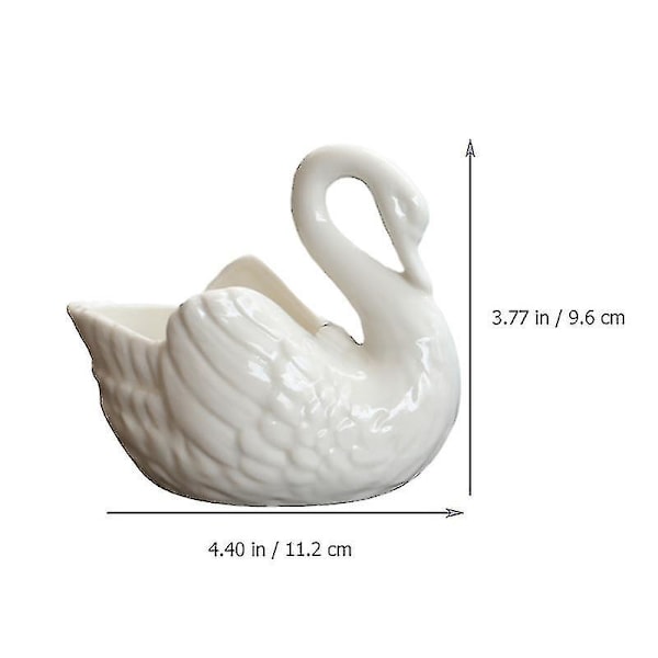 Keramisk Svan Ornament Bryllupsgave Håndgave