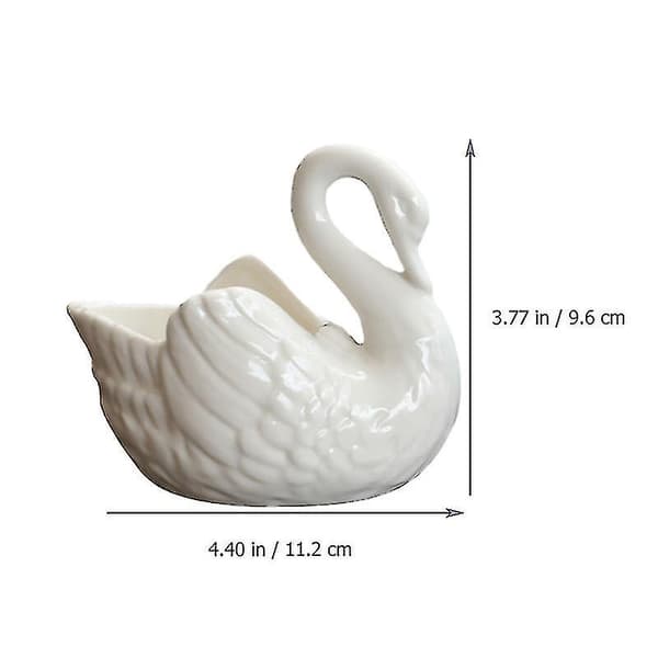 Keramisk Svane Ornament Bryllupsfølge Håndgave