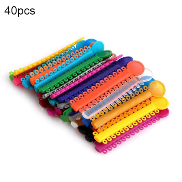 40 st 1 förpackning Dental Elastomeric Ligaturer Ortodonti Elastiska Gummiband - YUHAO