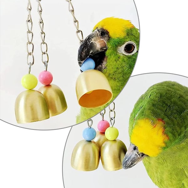 Budgie Toys Hauskat lintulelut Interaktiiviset kellolelut sopivat pienille papukaijoille, ara-papukaijoille, undulaateille, lemmenlinnuille (satunnaisia värejä)
