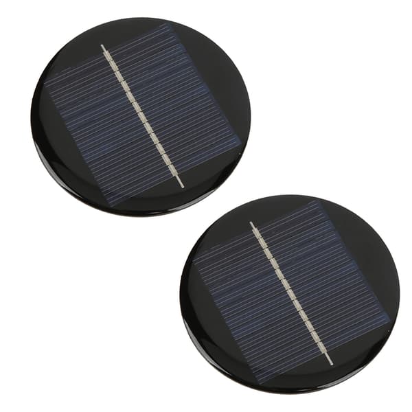 2 stk. solcellepanel 6V rund 80 mm høy konverteringsrate god lystransmisjon polysilisium solcellepanel
