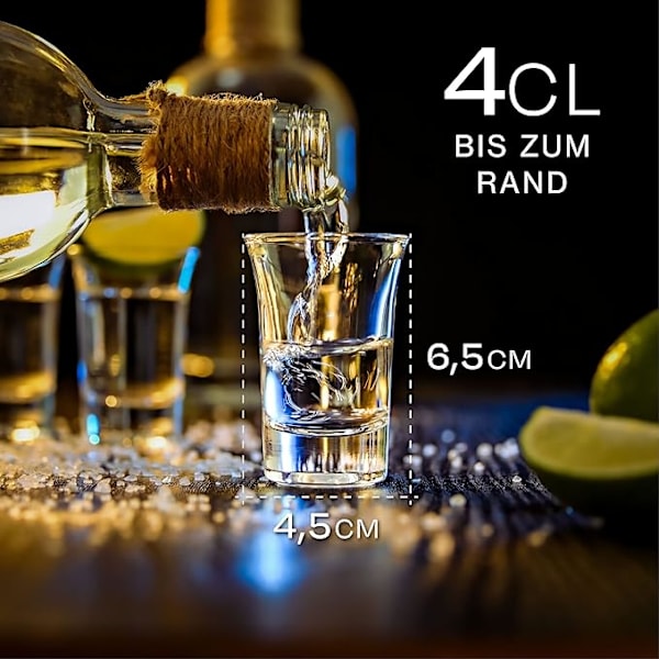 12 Shotglas 4cl - Tål diskmaskin - Tjock, robust bas - Perfekt för alla fester