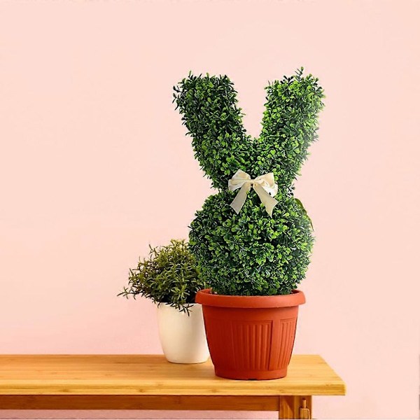 Konstgjord Kaninträd Påskdekoration Miniatyr Konstgjorda Kaniner Topiary Växter Statyer för Heminredning