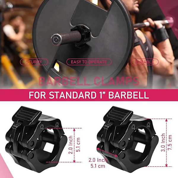 Barbell Clamp 2 Pak Barbell Clamp Ring Quick Release Ring Barbell Dumbbell Vægtløftningslås til Fitnesscenter