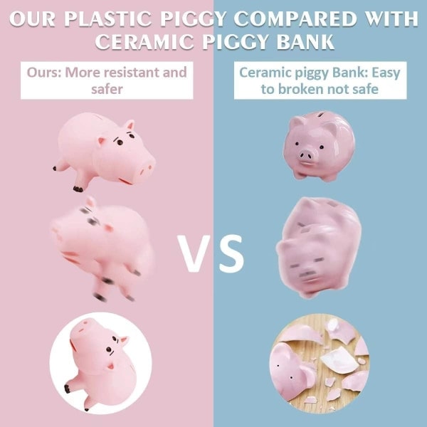 Toy Story Spargris i Plast, Perfekt Födelsedagspresent för Barn och Vuxna, Rosa