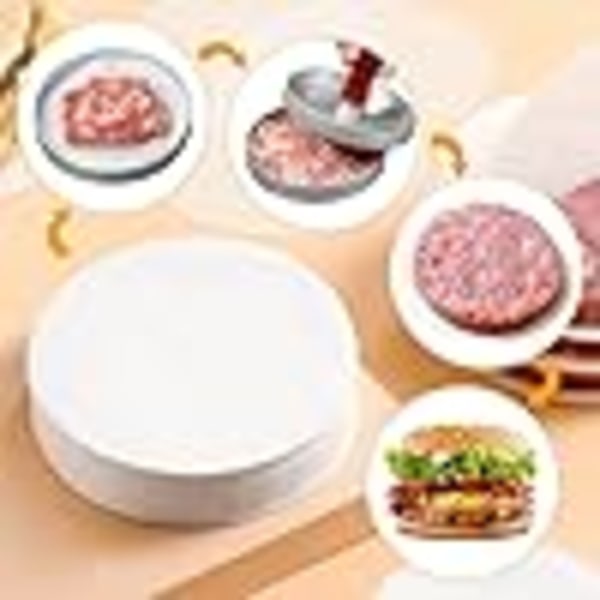 500 Ark Non-Stick Bagepapir Runde Ark til Hamburgere, Cheeseburgere, Kødboller, Stegepander, Grilning
