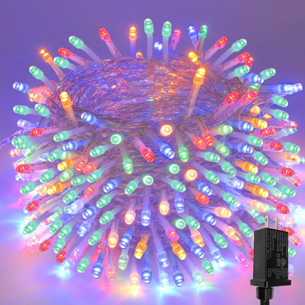 Extra långa 20 m ljusslingor utomhus/inomhus, 200 LED-uppgraderad superljusljus, vattentät 8 lägen Anslut Fairy Lights (flerfärgad) Multicolor