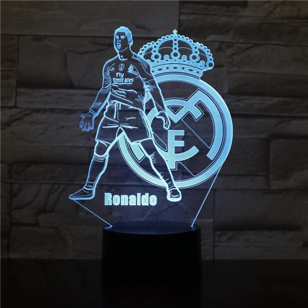Bordlampe til barnerom, anime-tema, Ronaldo, 3D LED nattlys