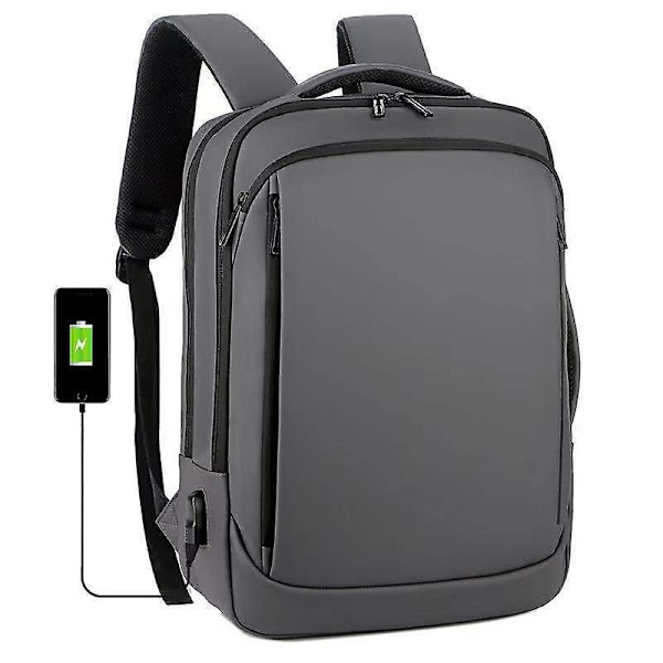 Kannettavan tietokoneen reppu miesten reppuun, yrityskäyttöön, vedenpitävä reppu, USB-latauslaukku, matkareppu, varkaudenestoreppu