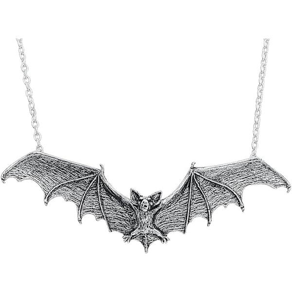 Alchemy Gothic Gotisk Flaggermus Anheng Dame Halskjede Sølv, Tinn,