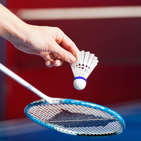 Selvlysende badmintonsæt 8 LED badminton H x Ø 8,5 x 6 cm Selvlysende badminton til udendørs brug, hvid, EU sæt