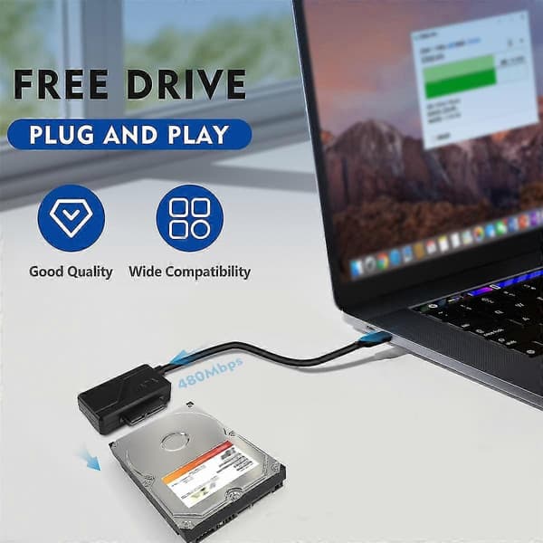 USB 2.0 til Mini SATA II 7+6 pin 13 pin adapterkabel for slank bærbar CD/DVD-ROM-stasjon