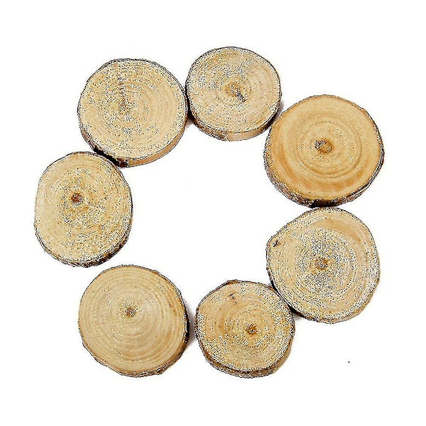 100 st Träskivor Träbitar För DIY Hantverk Bröllopsdekorationer 2-3cm-dwdz