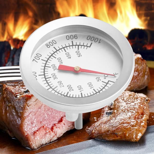 Grilltermometer i rustfritt stål for grill, røyker og BBQ, temperaturmåler 50-500