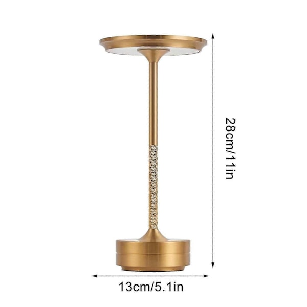 Sherum Ecolume Lampe Yifare Ecolume Øjenbeskyttelse LED Ecolume Lampe Bordlampe Genopladelig Tre-Farve Justering Gold