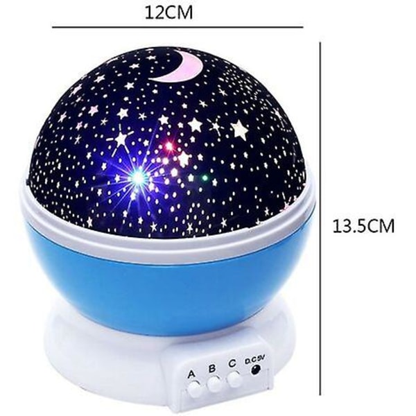 Toysstar Sky Projektor Nattlampe, Stjernehimmel Belysning Nattlys, Roterende Projeksjonslamper for Soverom (Blå)