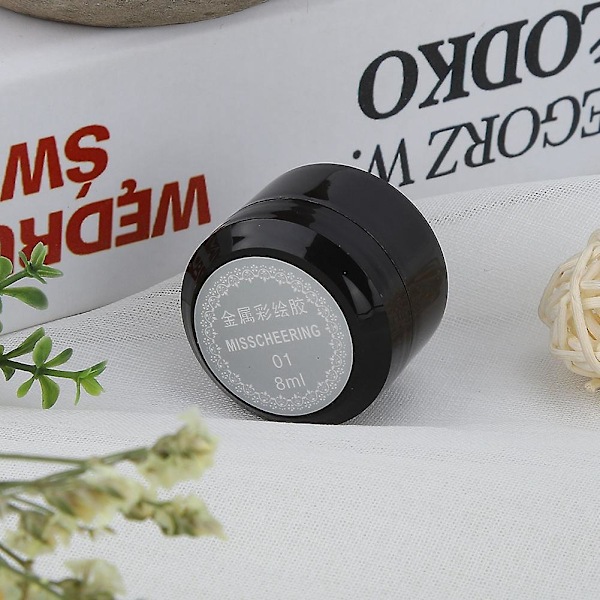 8ml/flask Metallisk Gel Neglelakk Neglekunst UV Lakk Sølv Lakk