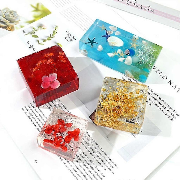 8 stk. Tørret Blomst Prøve Epoxy Resin Form 3d Kasse Dekorationer Silikoneform DIY Håndværk Ornamenter Støbeværktøj