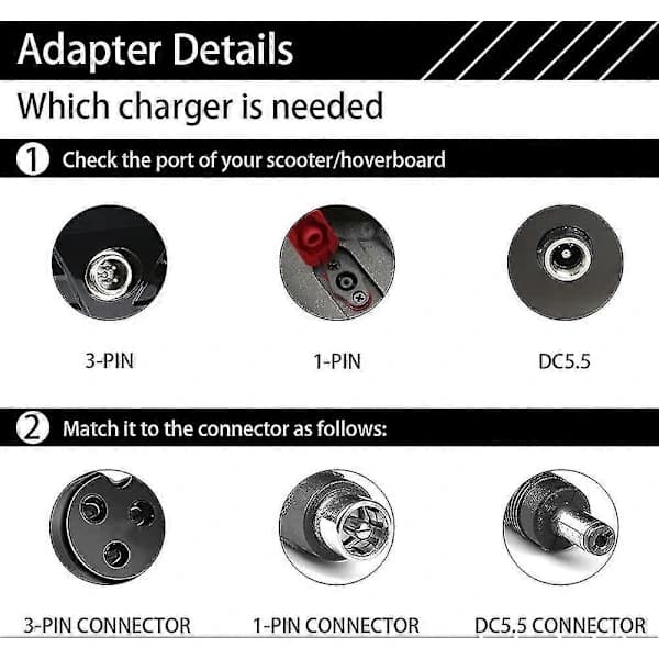 M365 dedikeret oplader, 42V 2A elektrisk scooter oplader, hurtig oplader