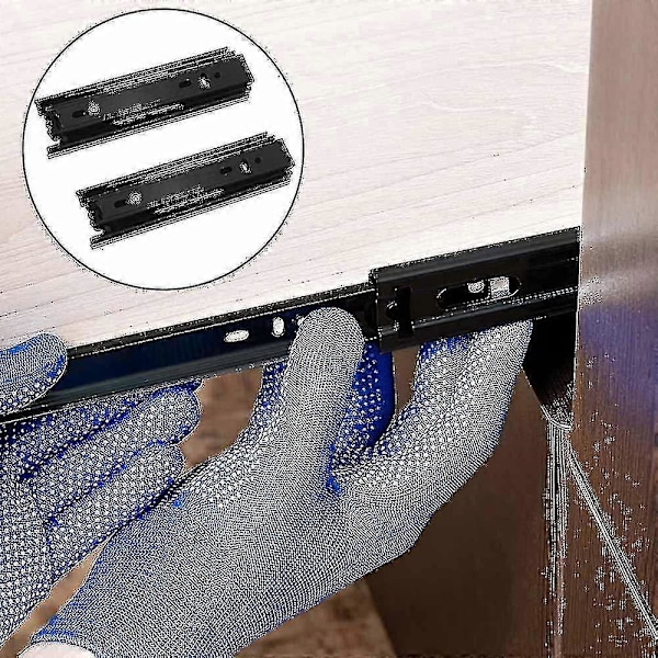 2 kpl Laatikon Liukukiskoja, 150mm Laatikon Liukukiskoja, 3-osainen Teleskooppiliuku, Täysin Aukeavat Laatikon Liukukiskot, Sivukiinnitys, Raskaan Käytön Kuorma
