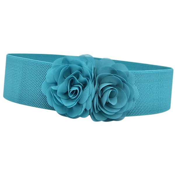 Elastisk midjebelte, bredt belte for kvinner for bluse, genser, maxi-skjorter Blue