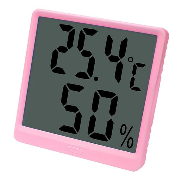 Högprecisions Termometer Hygrometer Stor Display / Väggmontering / Skrivbord Pink
